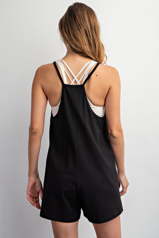 Sale - BLACK SLEEVELESS ROMPER