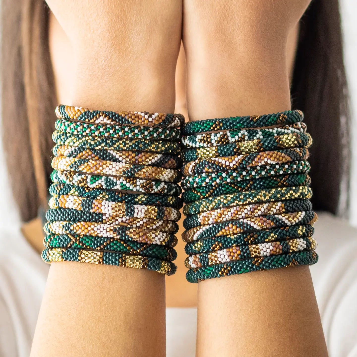 Bracelet- Single - GREEN & GOLD