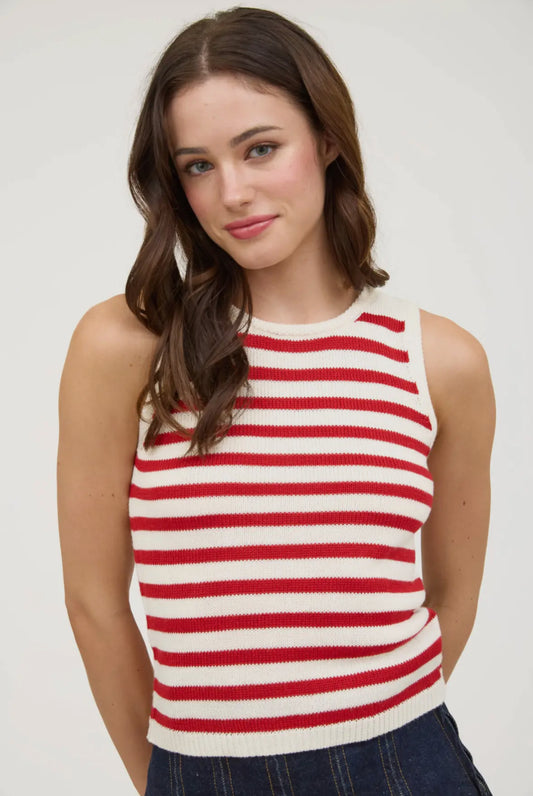 Top- Red Stripe Tank