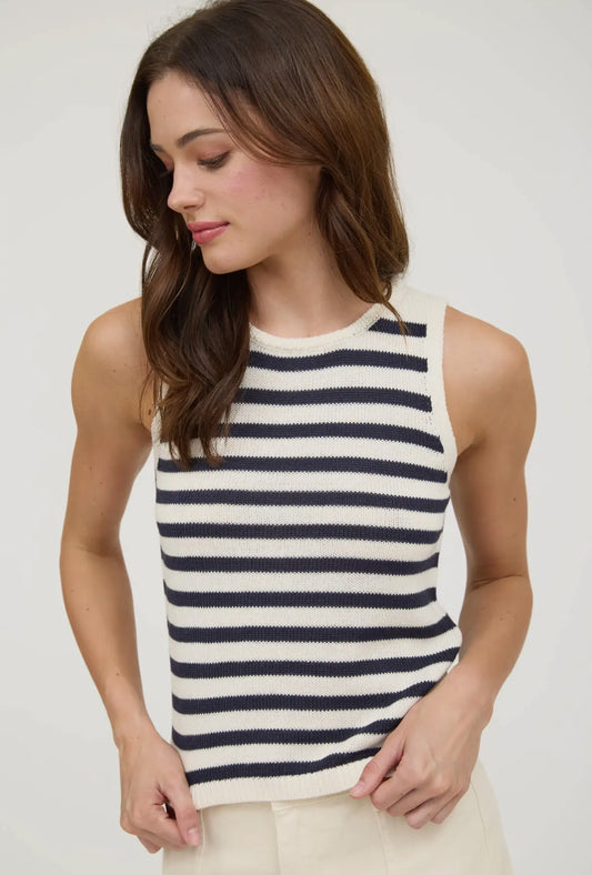 Top- Navy Stripe Tank