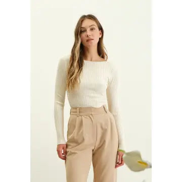 Top- Cream Boatneck
